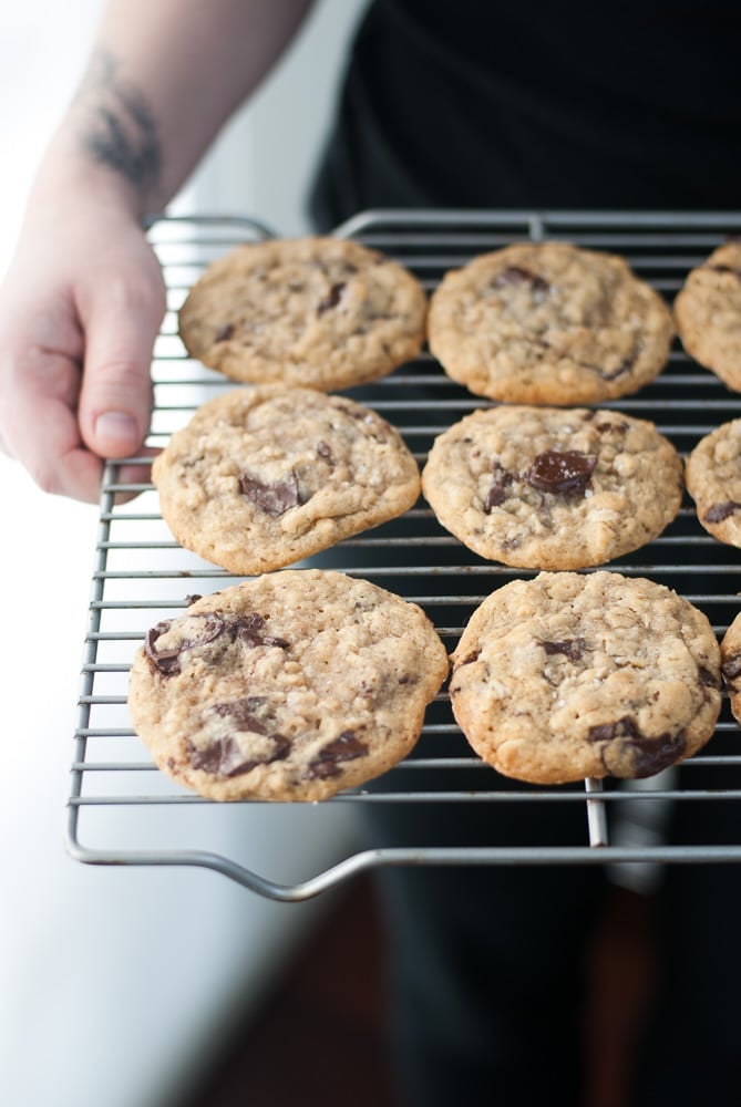 Dark Chocolate Chunk Oatmeal Peanut Butter Cookies-7