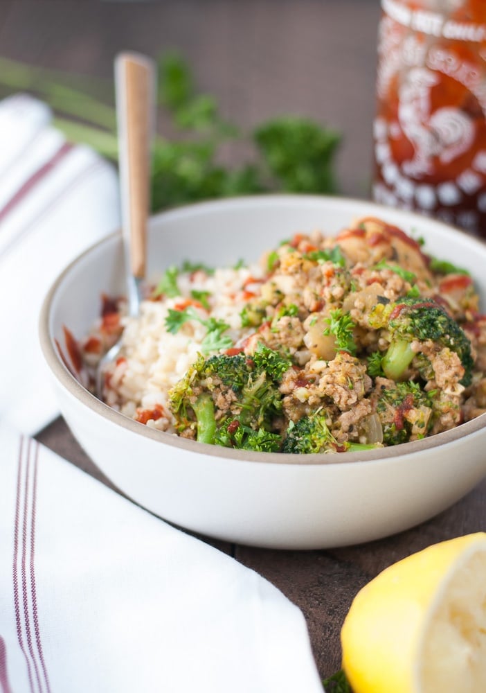 Ground Turkey & Veggie Brown Rice Bowls-7