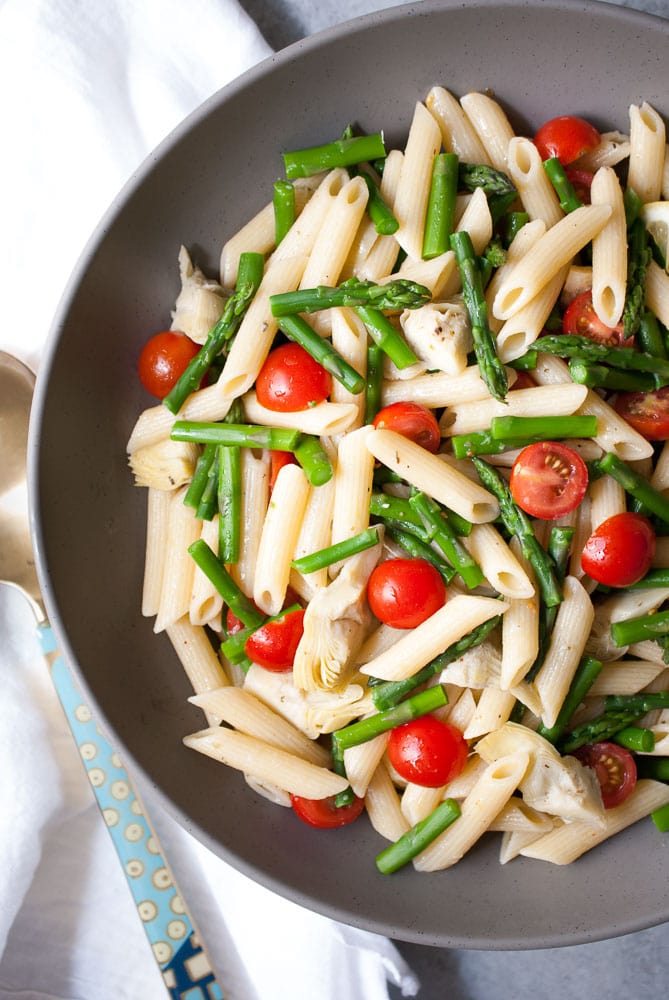 Artichoke, Aspargus, & Tomato Pasta Salad-3