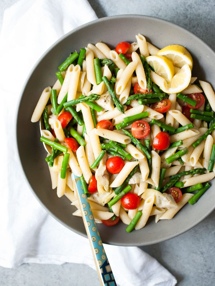 Artichoke, Aspargus, & Tomato Pasta Salad-4