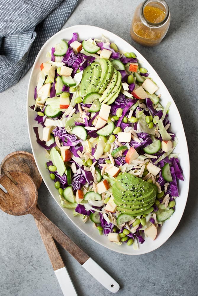 Cabbage Salad w/ Apples, Cucumber & Avocado