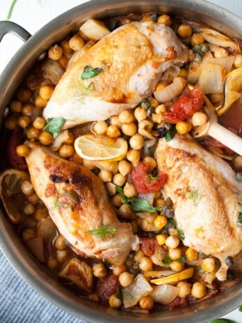 Chicken with Fennel Garbanzo Beans & Tomatoes