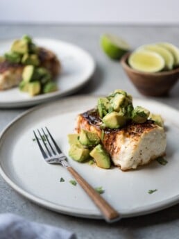 Spice Roasted Halibut w- Avocado Salsa