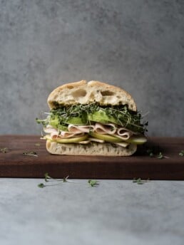 Turkey, Cheese & Avocado w/ Greens Sandwich