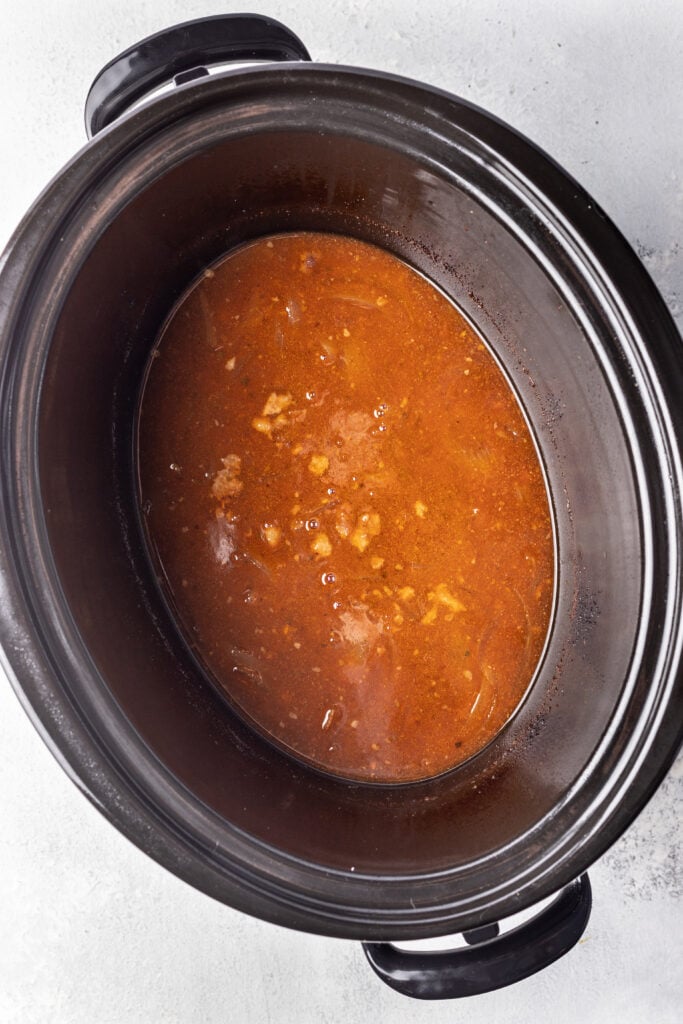 slow cooker with broth