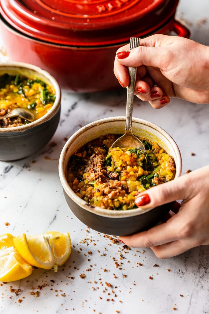 Healing Turmeric Lentil & Farro Soup