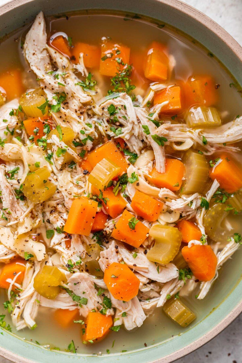 Slow Cooker Shredded Chicken Noodle Soup Life is but a Dish